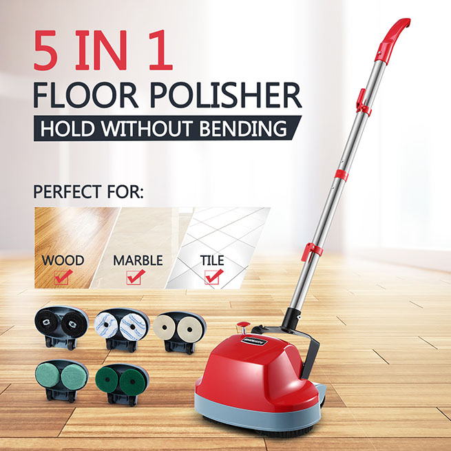 5 in 1 Floor Polisher Timber Carpet Tile Cleaning Wax Scrubber Buffer Cleaner