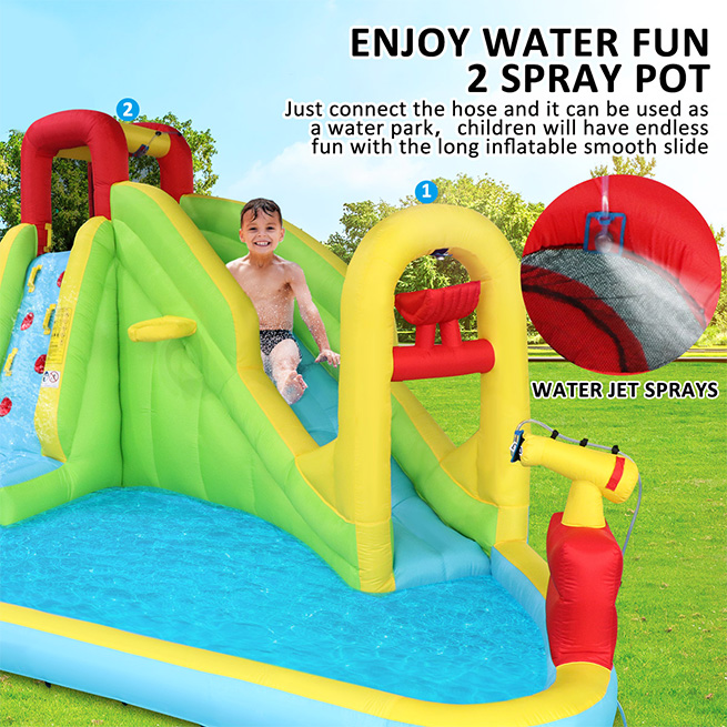 Inflatable Water Park Water Slide Jump Castle Pool Outdoor Toy Bouncer Play Centre