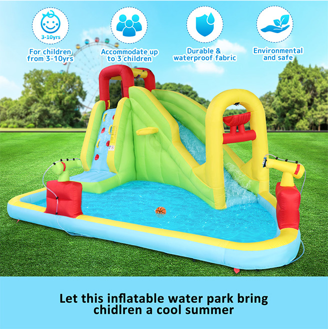 Inflatable Water Park Water Slide Jump Castle Pool Outdoor Toy Bouncer Play Centre