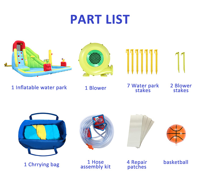 Inflatable Water Park Water Slide Jump Castle Pool Outdoor Toy Bouncer Play Centre
