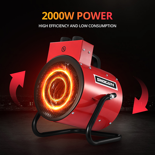 2000W 2 in 1 Portable Electric Heater Industrial Fan Heater freestanding Carpet Dryer with SAA Red